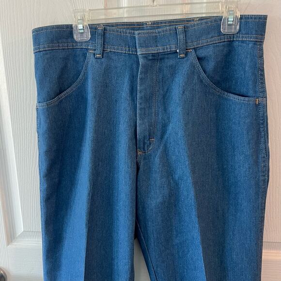 Wrangler Retro 70’s Style Denim Trousers Men’s Size 34x32 Jeans Blue - Picture 3 of 10